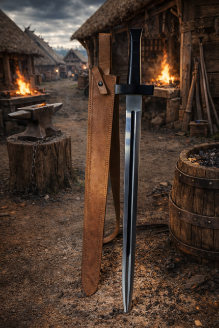 Steel sword black center stripe photo