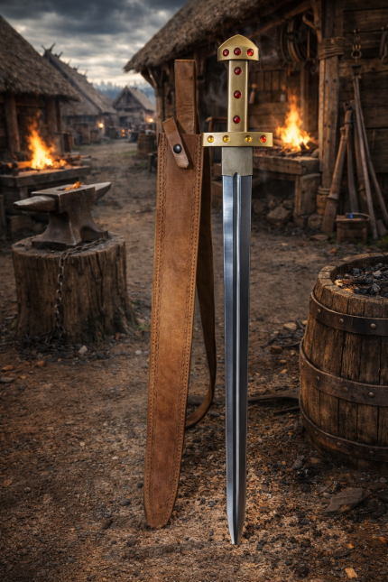 Sword gold handle 3 jewels photo